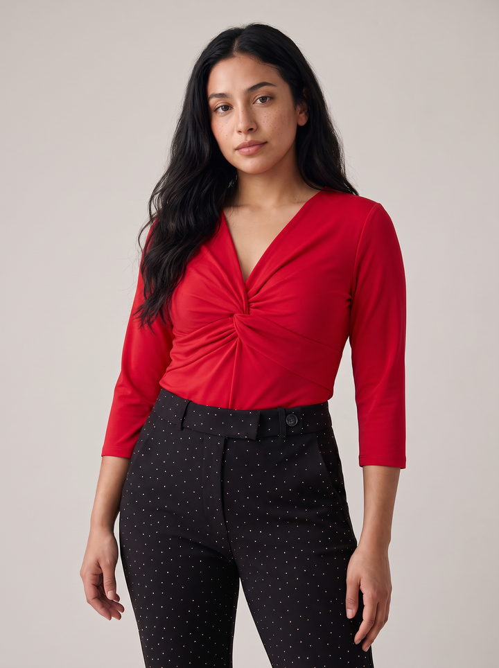 Blusa Cali Lisa Manga 3/4 Cruzada Busto