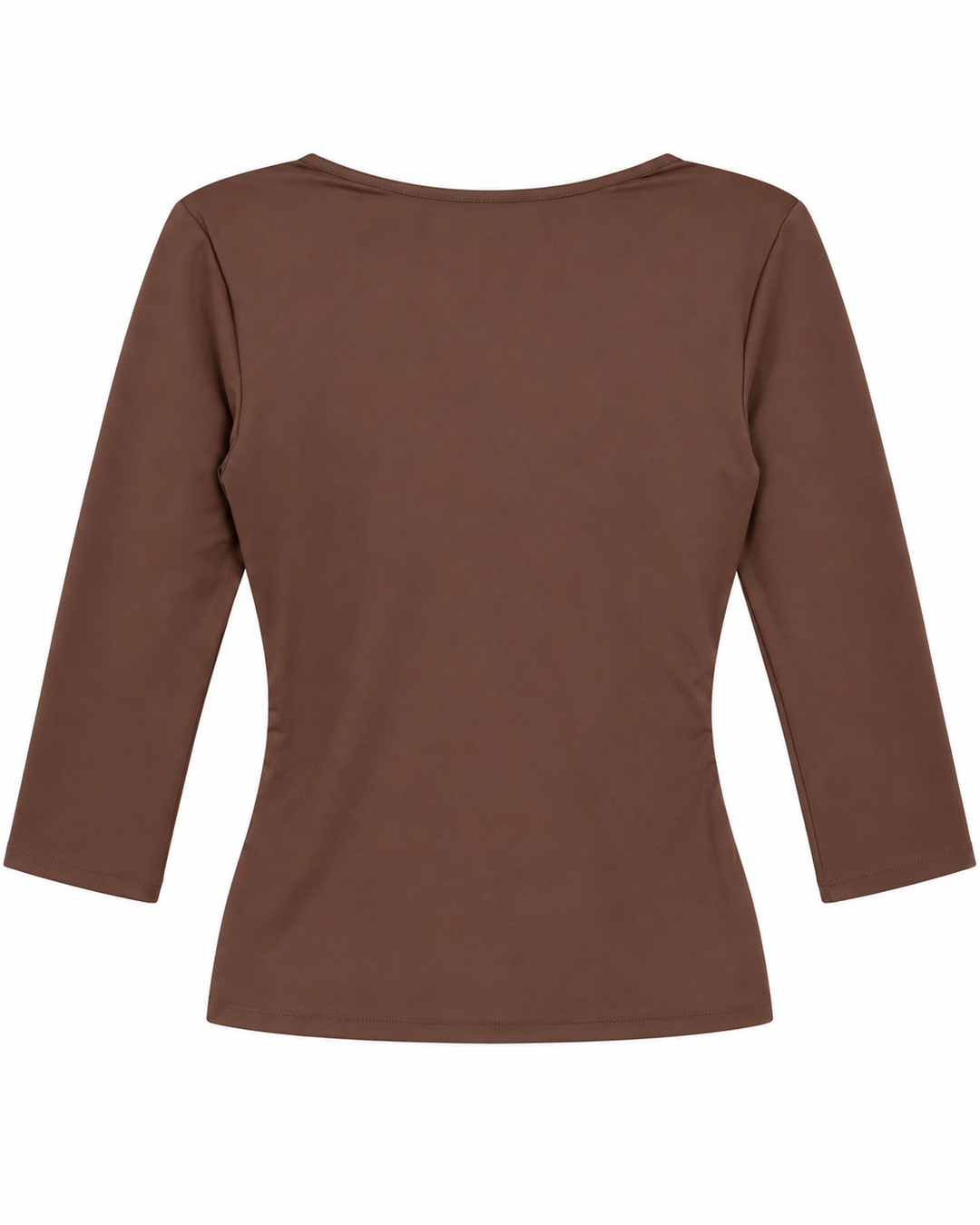 Ariza 50154, blusa Cali cruzada manga 3/4, Café, espalda
