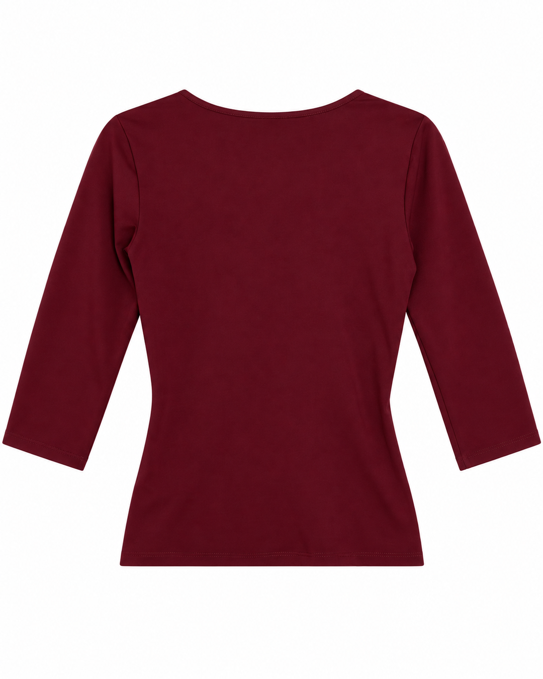 Ariza 50154, blusa Cali cruzada manga 3/4, Vino, espalda