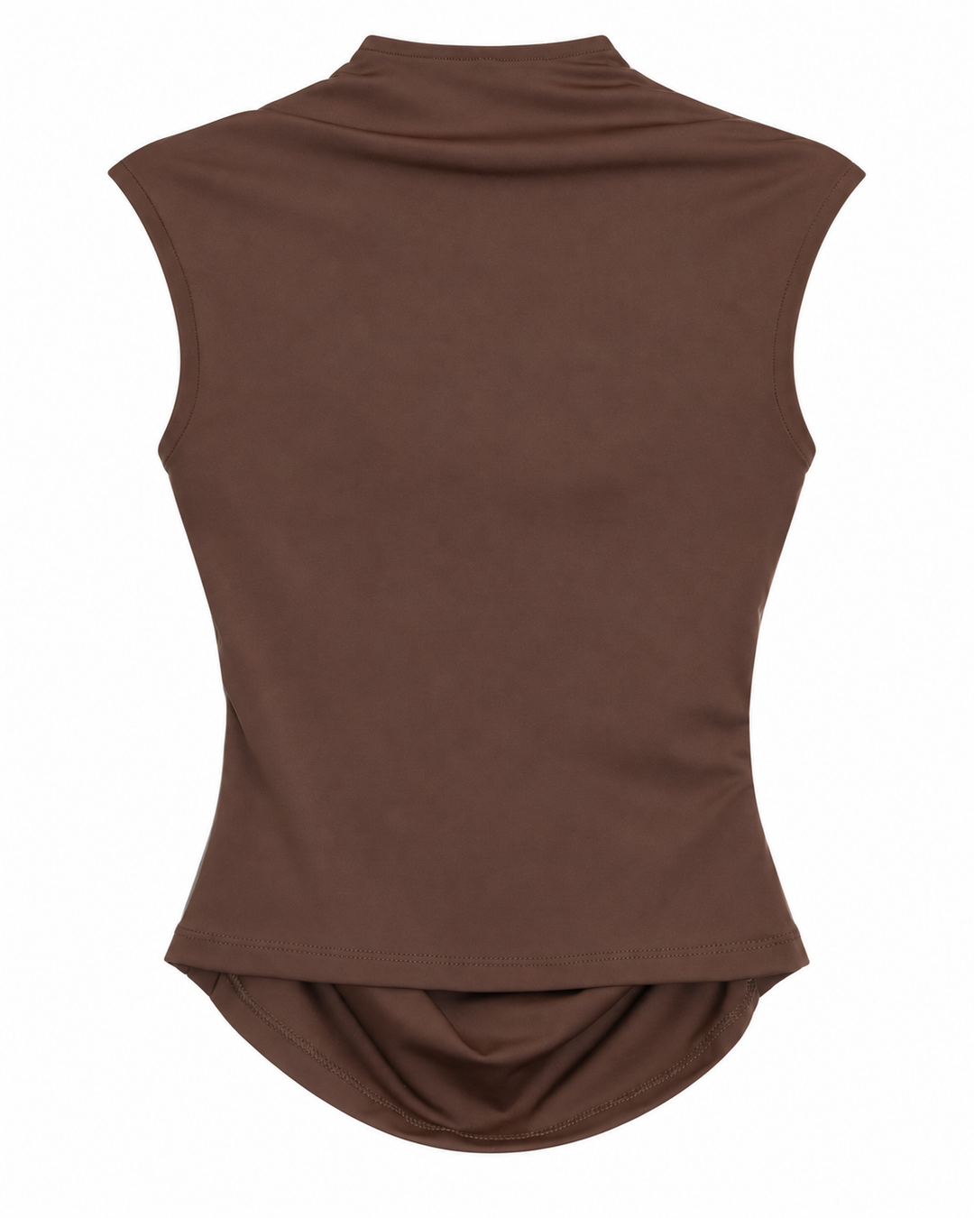 Ariza 50251, blusa Cali sin mangas escote cuadrado, Café, espalda