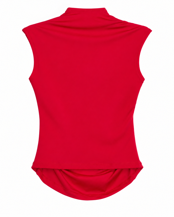 Ariza 50251, blusa Cali sin mangas escote cuadrado, Rojo, espalda