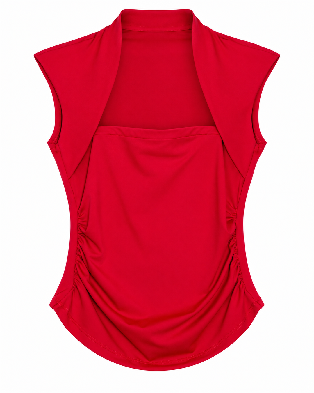 Ariza 50251, blusa Cali sin mangas escote cuadrado, Rojo, frente