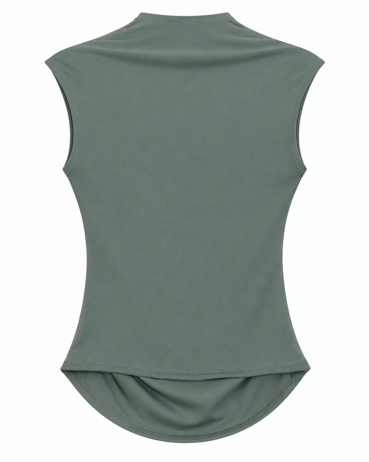 Ariza 50251, blusa Cali sin mangas escote cuadrado, Verde Menta, espalda