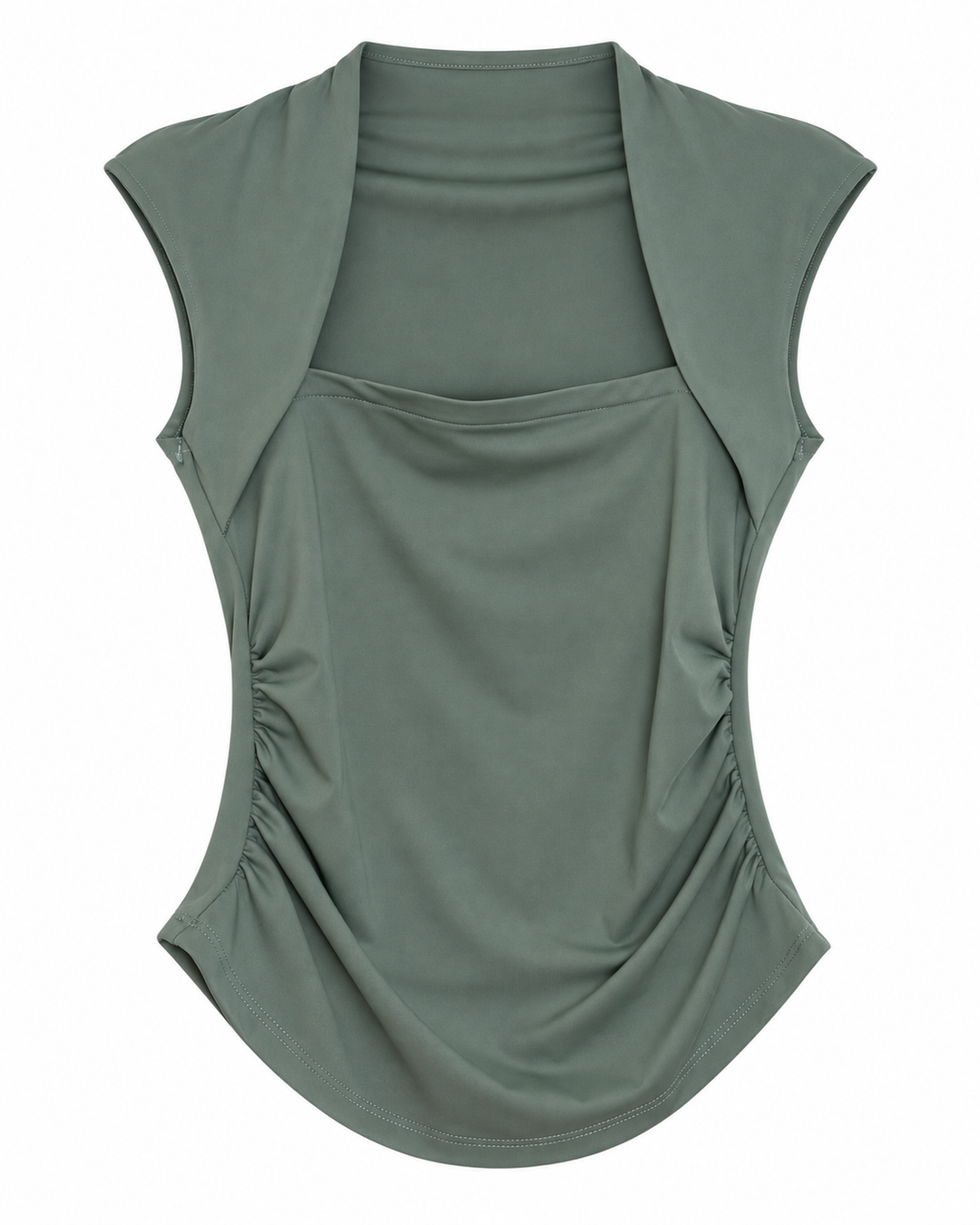 Ariza 50251, blusa Cali sin mangas escote cuadrado, Verde Menta, frente