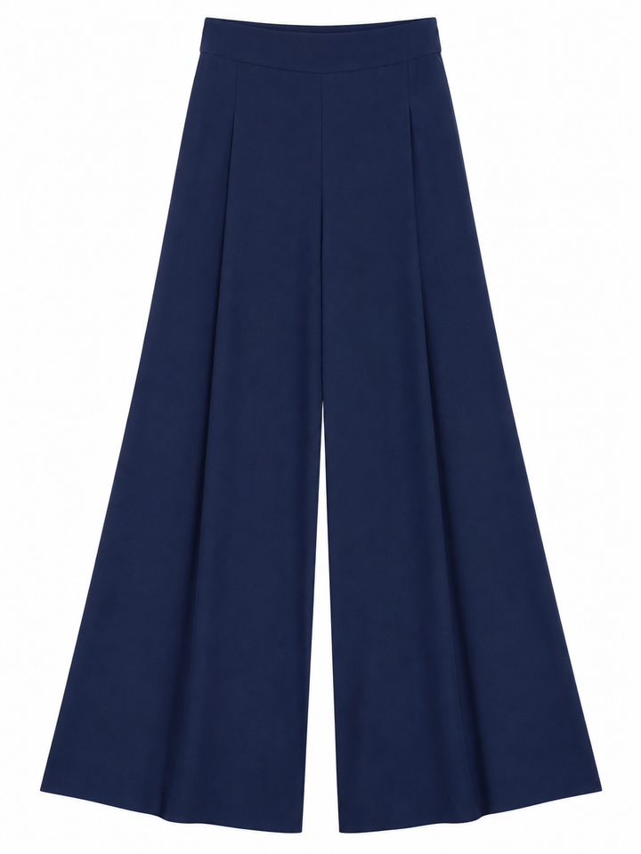 Pantalón Armani Liso Wide Leg Ariza 60277, Azul marino, frente