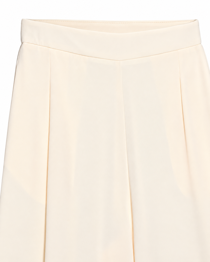 Pantalón Armani Liso Wide Leg Ariza 60277, Crema, detalle