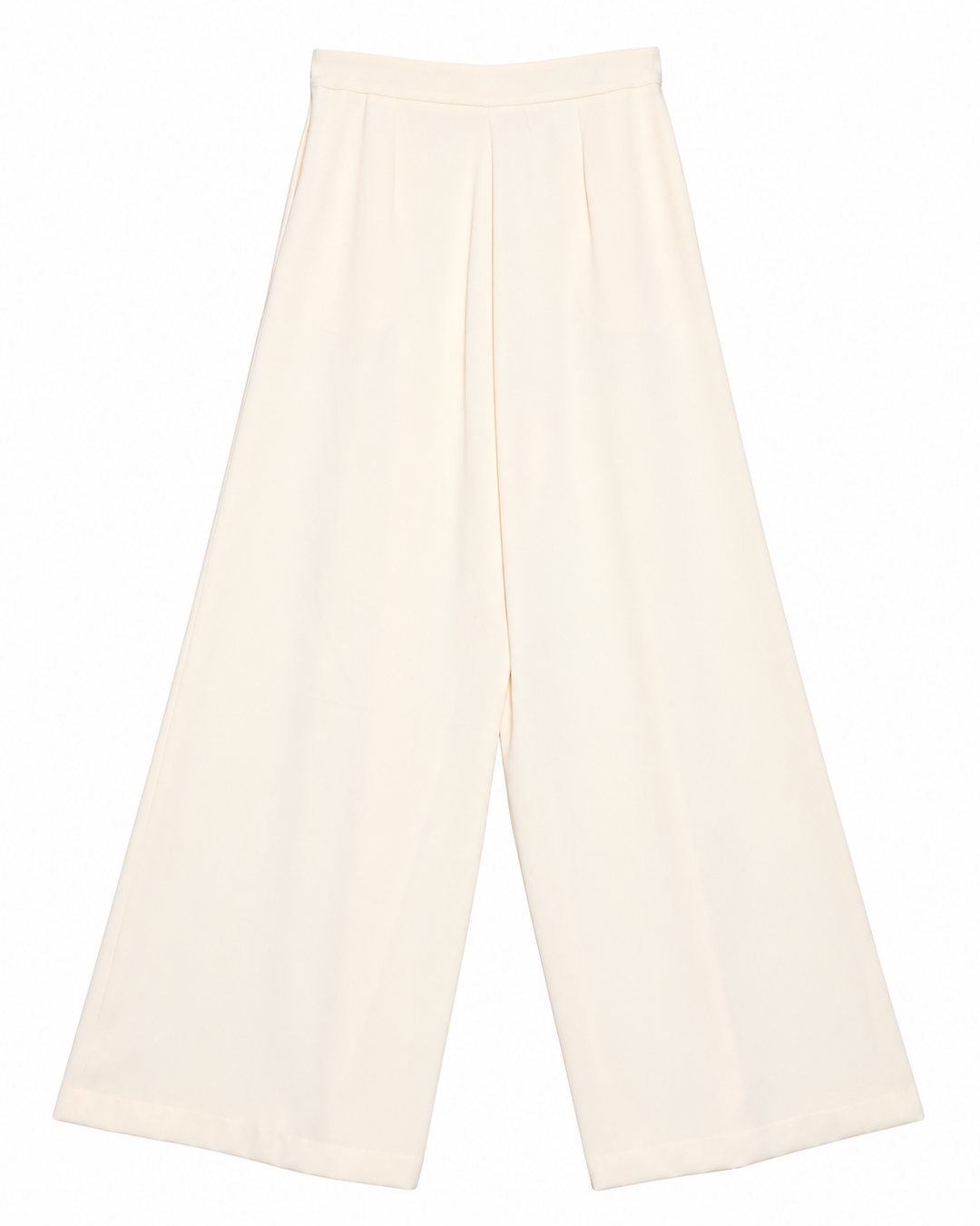 Pantalón Armani Liso Wide Leg Ariza 60277, Crema, espalda