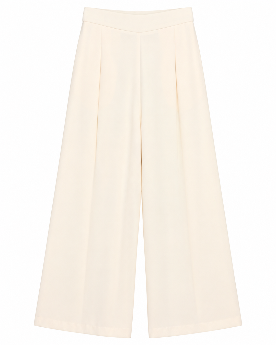 Pantalón Armani Liso Wide Leg Ariza 60277, Crema, frente