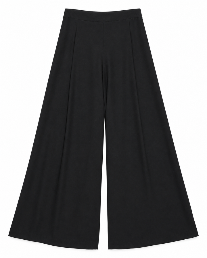 Pantalón Armani Liso Wide Leg Ariza 60277, Negro, espalda