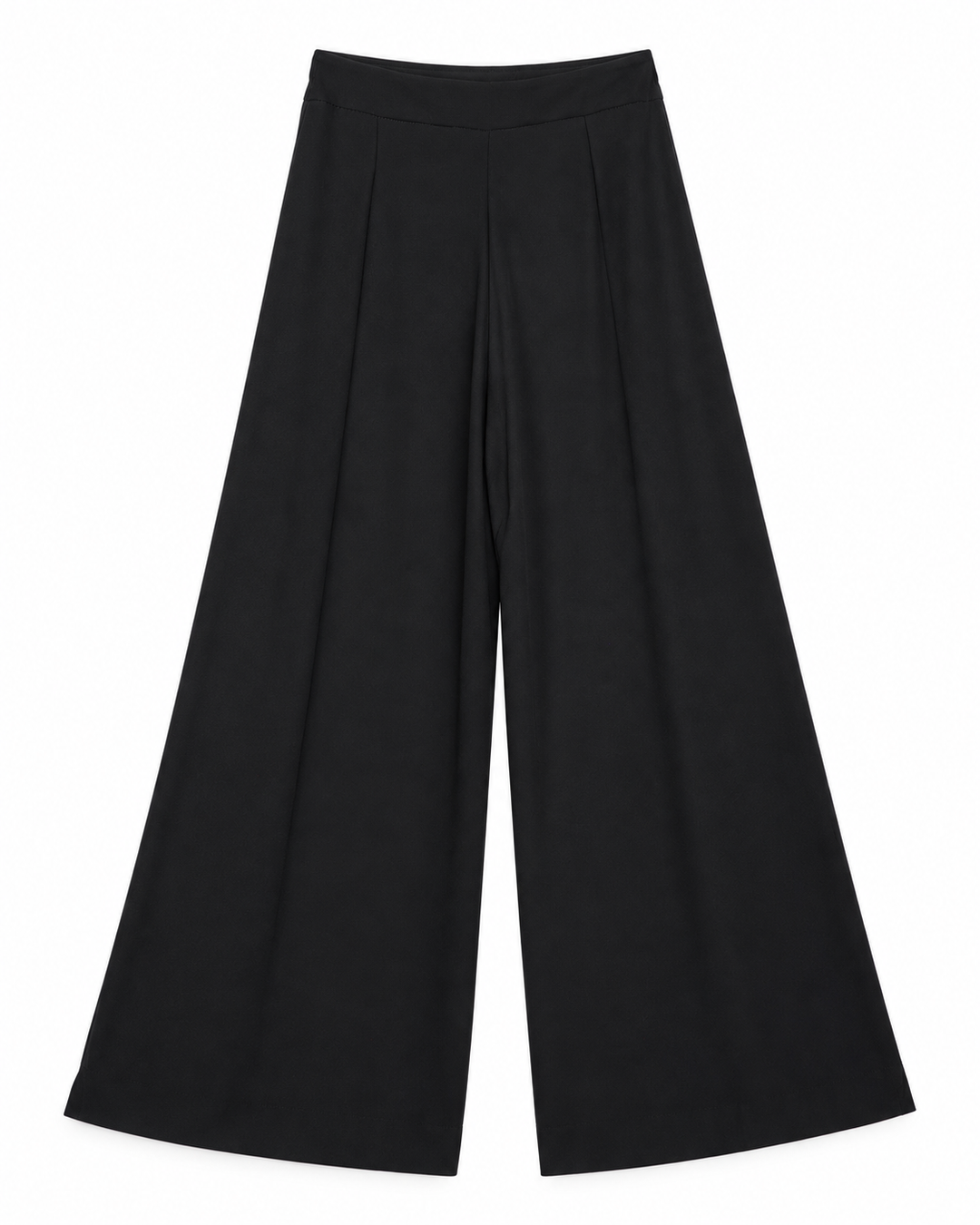 Pantalón Armani Liso Wide Leg Ariza 60277, Negro, frente