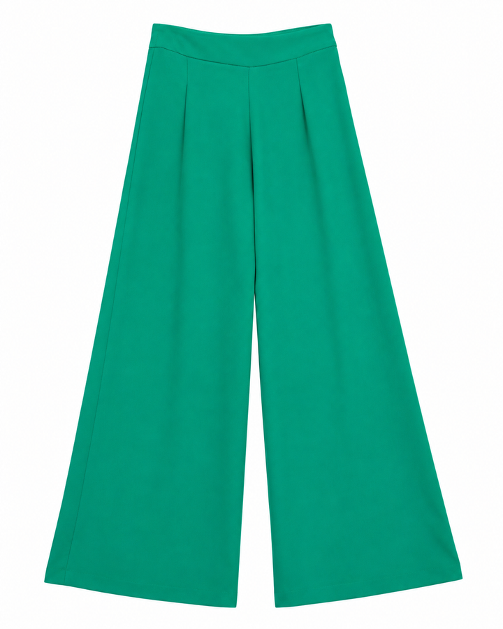 Pantalón Armani Liso Wide Leg Ariza 60277, Verde, frente