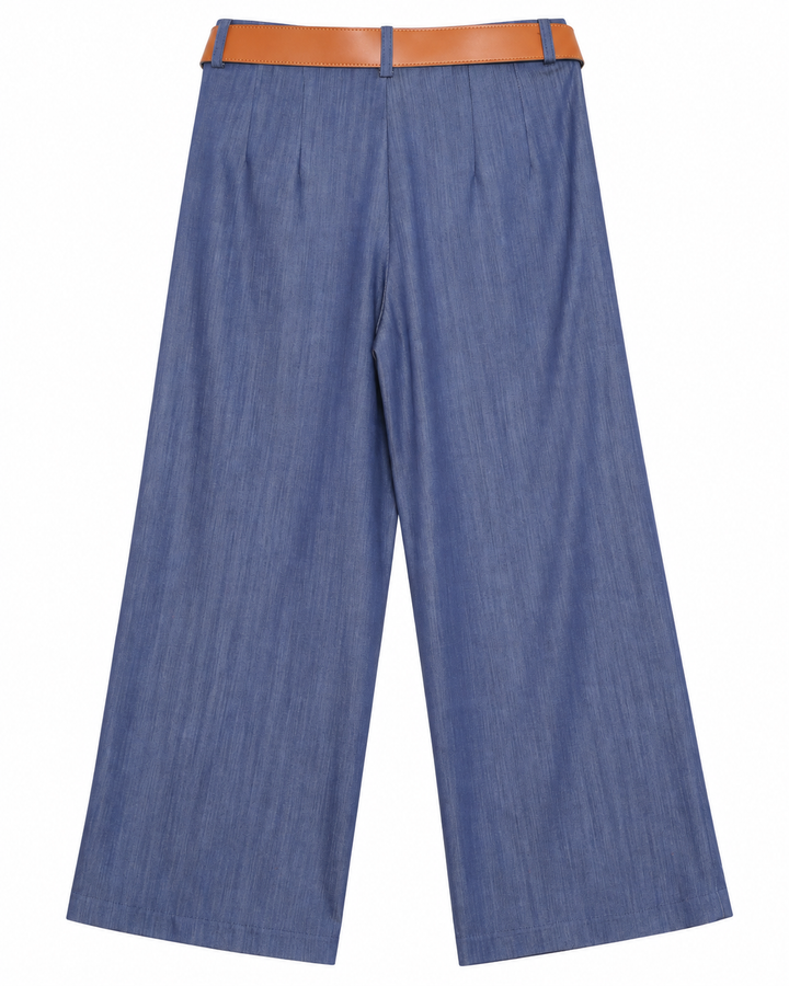 Capri Denim Lino con cinturón 60298, Azul, espalda