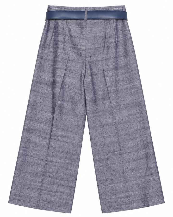 Capri Denim Lino con cinturón 60298, Gris jaspeado, espalda