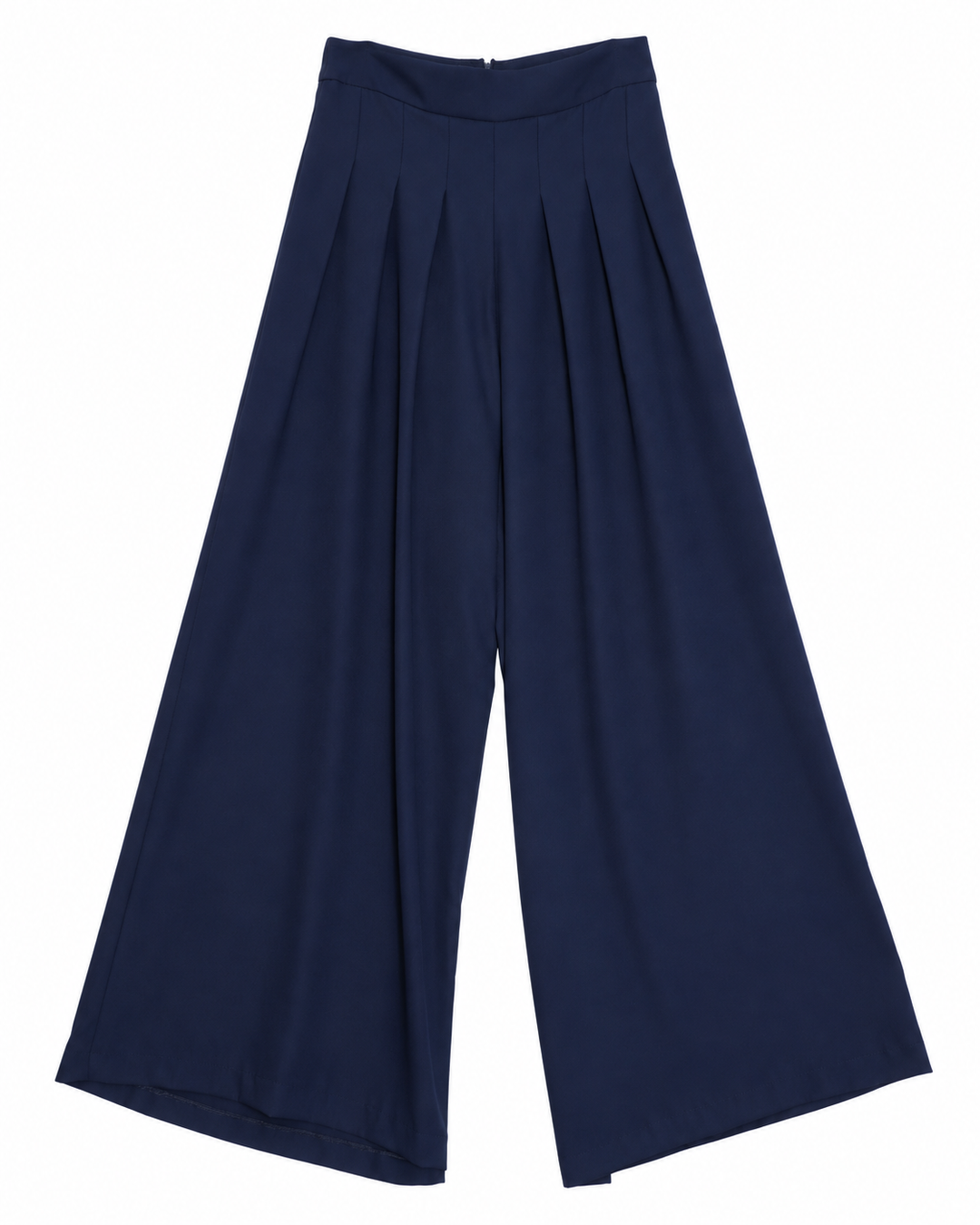 Ariza 60299, pantalón liso pierna ancha con seis pinzas, Azul marino, frente