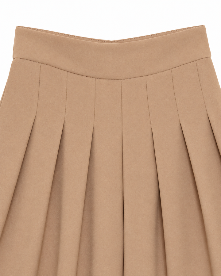 Ariza 60299, pantalón liso pierna ancha con seis pinzas, Beige, detalle