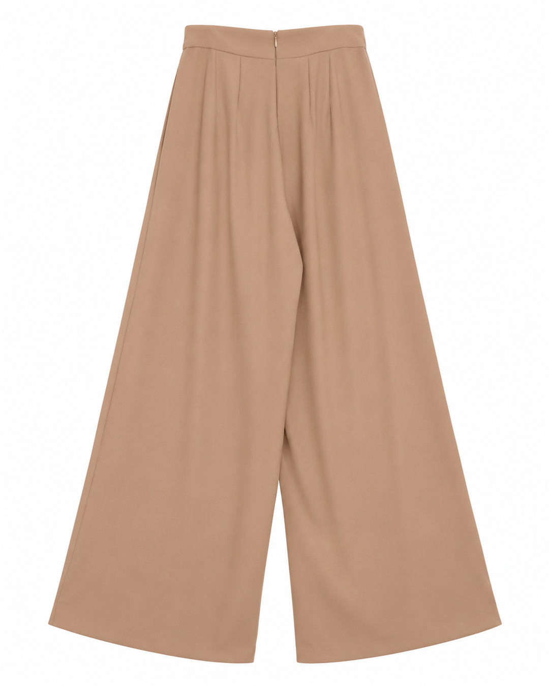 Ariza 60299, pantalón liso pierna ancha con seis pinzas, Beige, espalda