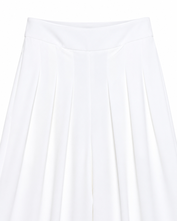 Ariza 60299, pantalón liso pierna ancha con seis pinzas, Blanco, detalle
