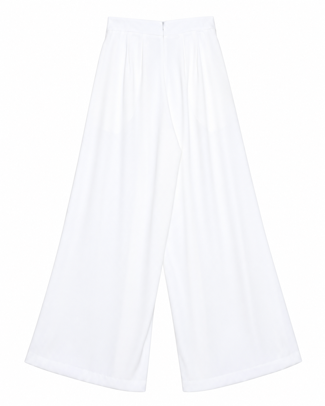 Ariza 60299, pantalón liso pierna ancha con seis pinzas, Blanco, espalda