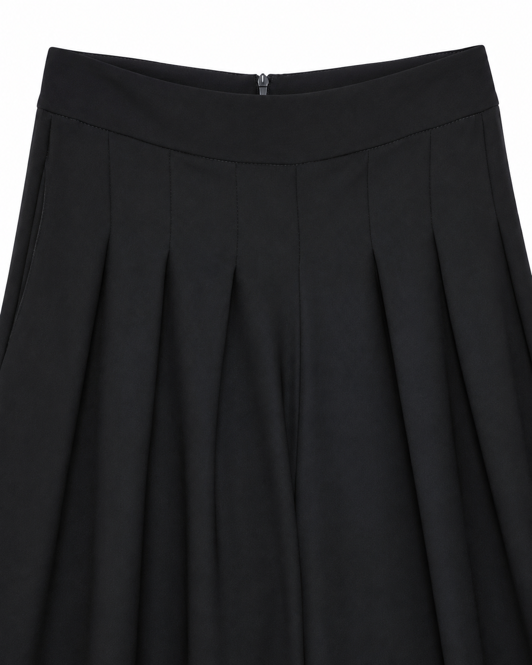 Ariza 60299, pantalón liso pierna ancha con seis pinzas, Negro, detalle
