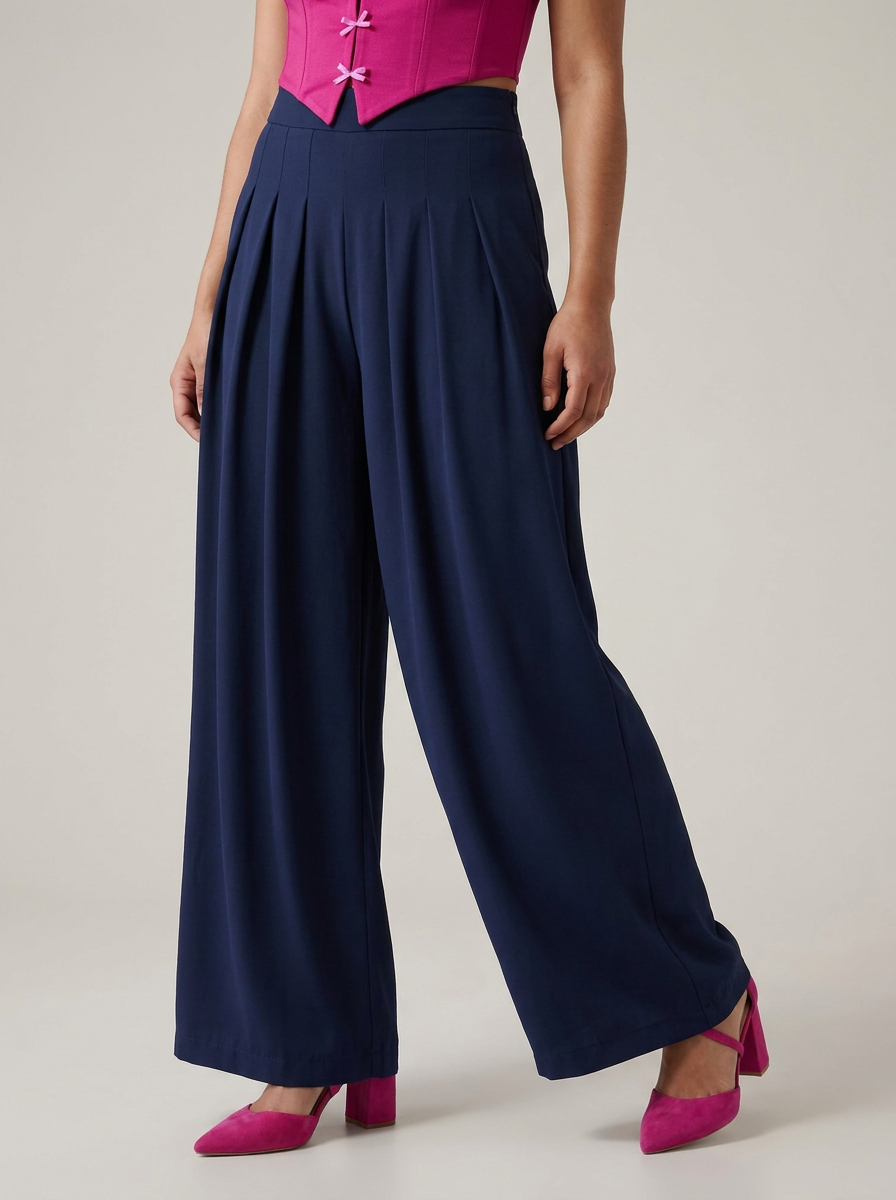 Pantalón Liso Pierna Ancha c/6 Pinzas
