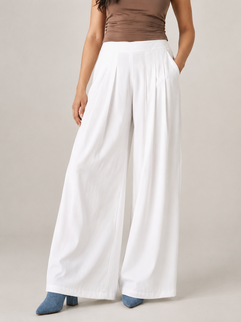 Pantalón Liso Pierna Ancha c/6 Pinzas