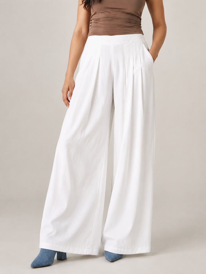 Pantalón Liso Pierna Ancha c/6 Pinzas