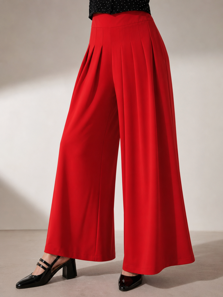 Pantalón Liso Pierna Ancha c/6 Pinzas