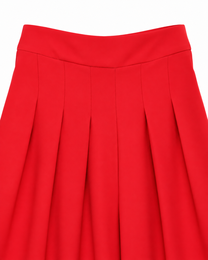 Ariza 60299, pantalón liso pierna ancha con seis pinzas, Rojo, detalle