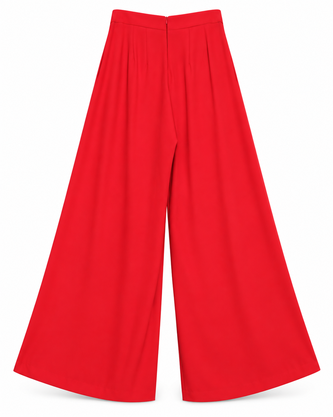 Ariza 60299, pantalón liso pierna ancha con seis pinzas, Rojo, espalda