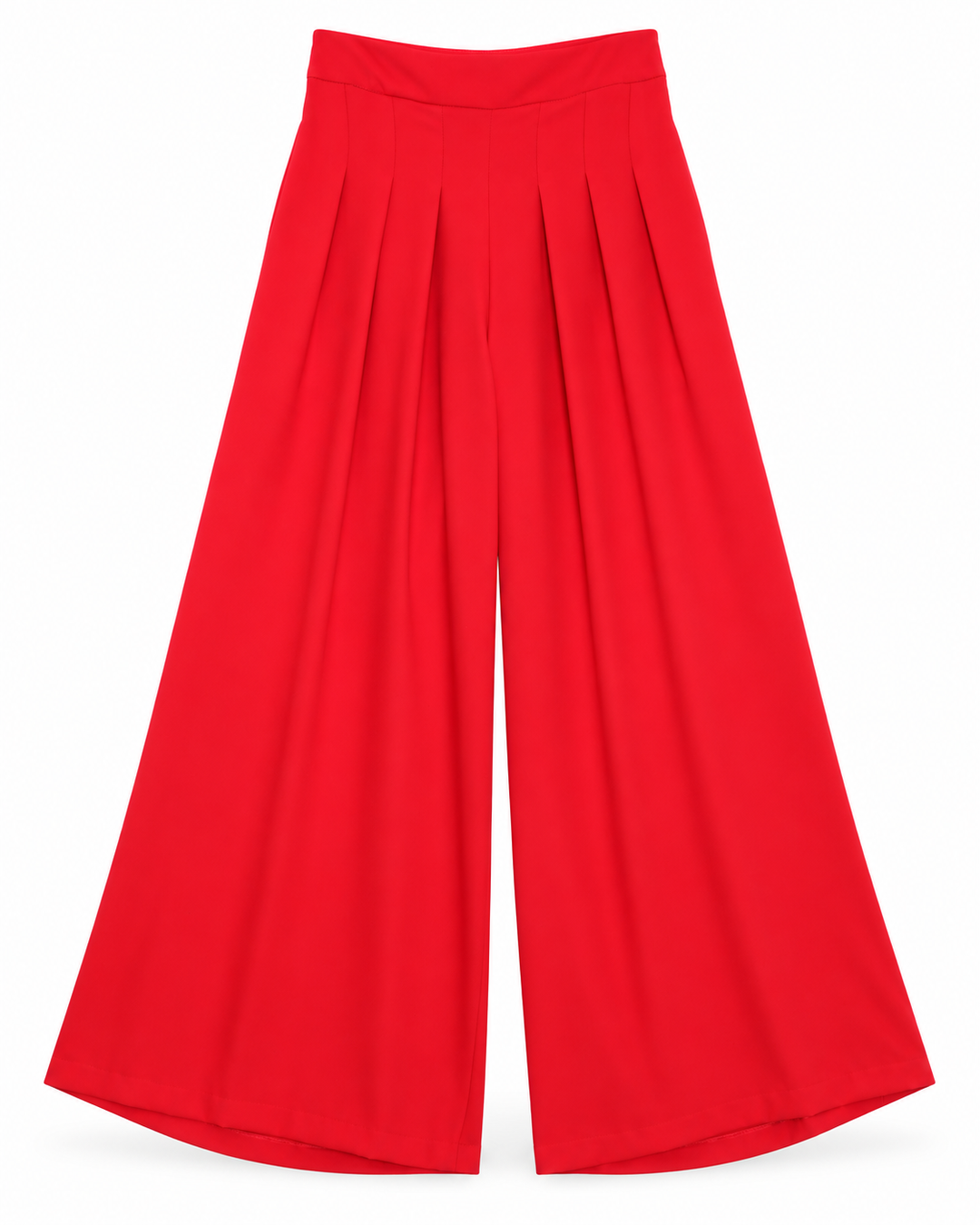 Ariza 60299, pantalón liso pierna ancha con seis pinzas, Rojo, frente