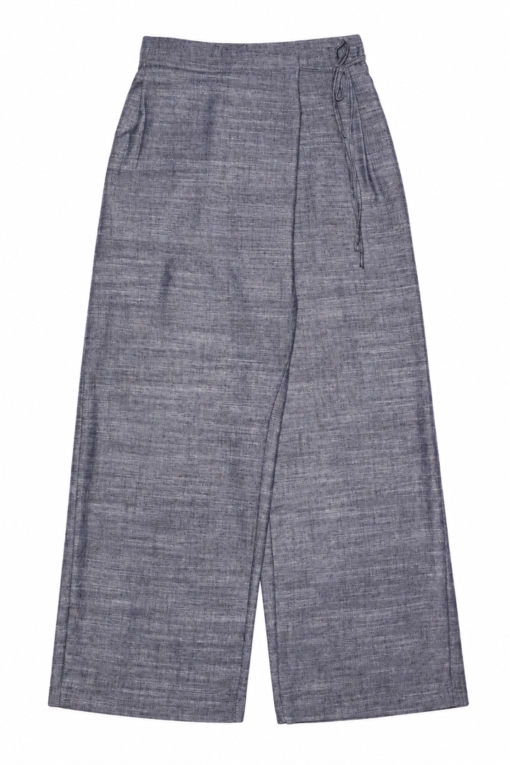 Pantalón Lino Wide Leg Cruzado